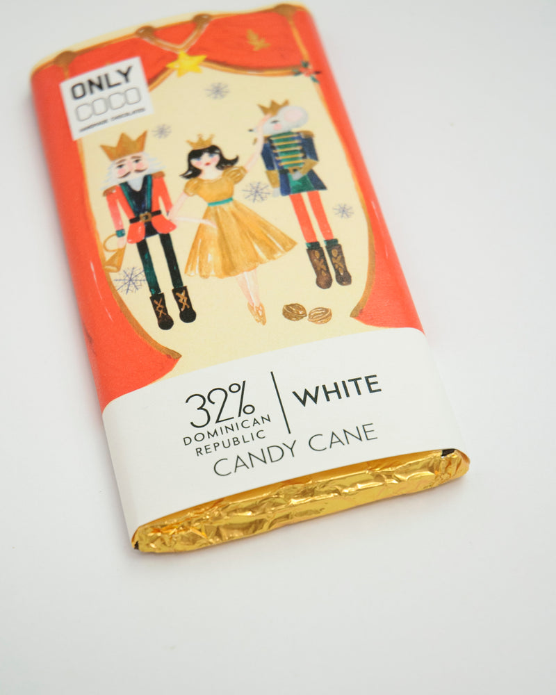 Candy Cane, 32% Dominican Republic White Chocolate