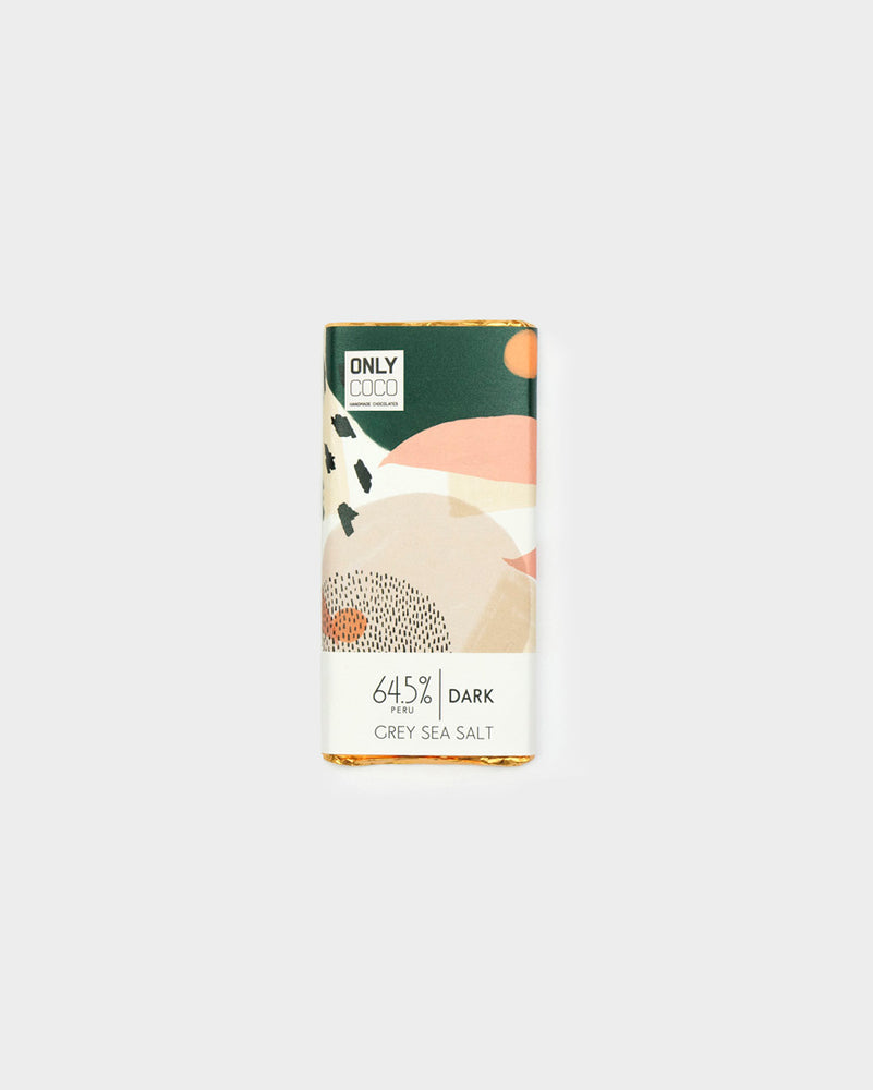 
                  
                    Load image into Gallery viewer, Grey Sea Salt Dark Chocolate Bar - 64.5% Peruvian
                  
                