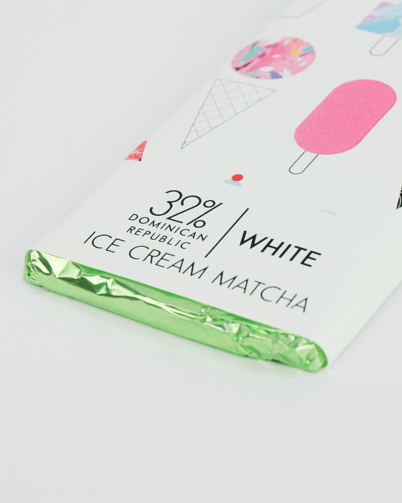 Ice Cream Matcha White Chocolate Bar - 32% Dominican Republic