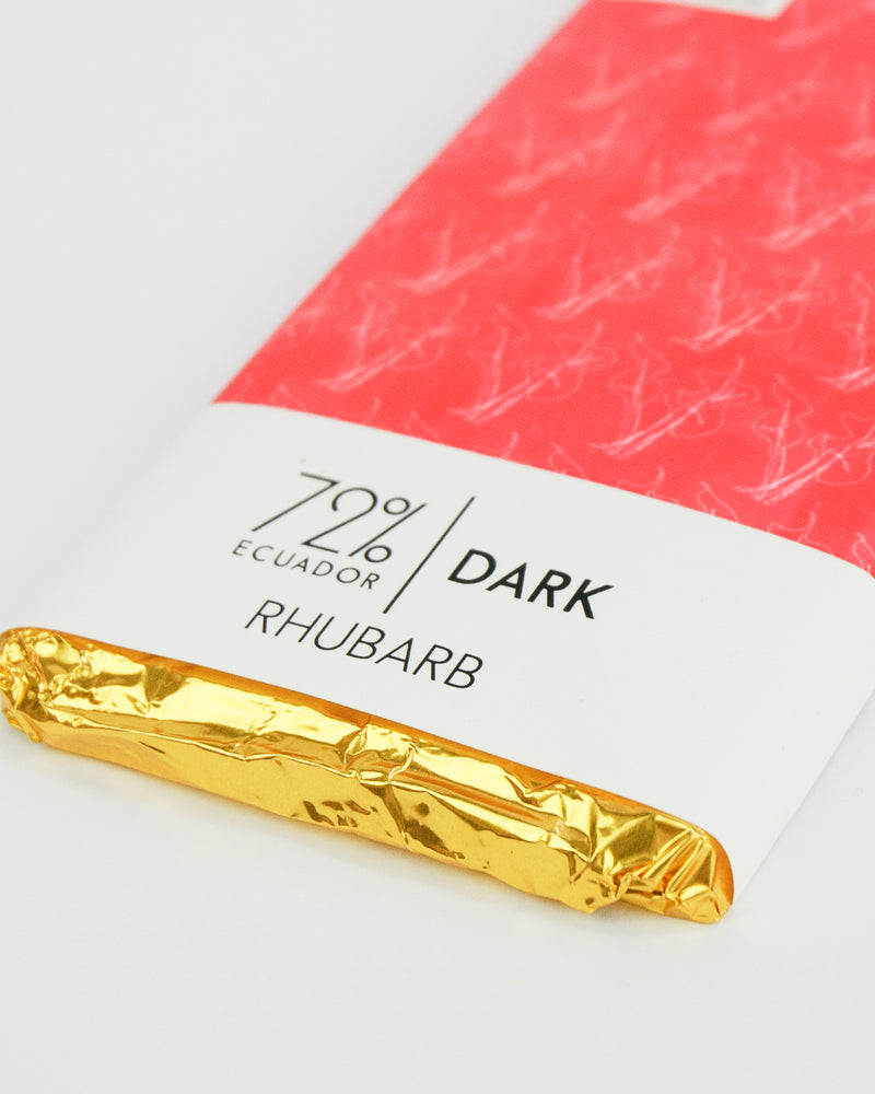 
                  
                    Load image into Gallery viewer, Rhubarb Dark Chocolate Bar - 72% Ecuadorian
                  
                